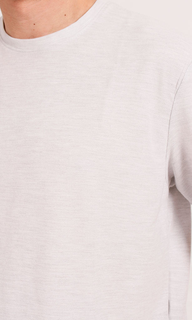 Essential Heathered Crew Neck T-Shirt in Stone