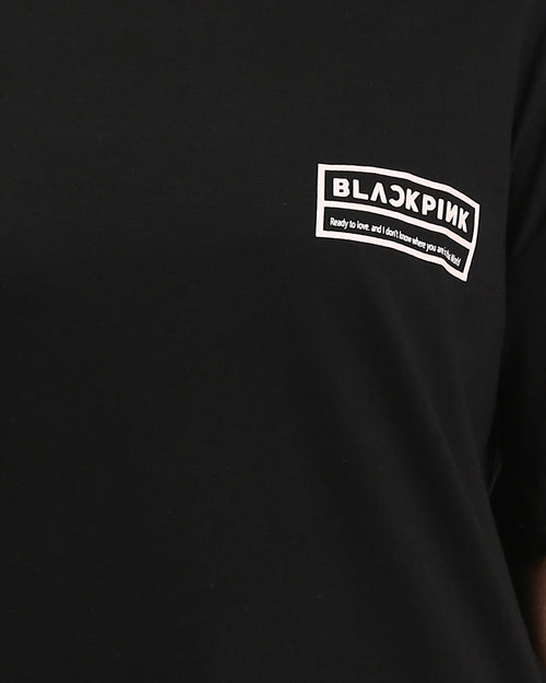 Ravin x BLACKPINK "Ready For Love" Oversized Graphic T-Shirt – Black - O204297