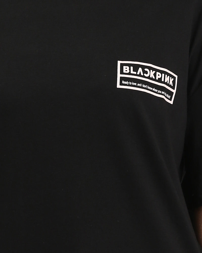Ravin x BLACKPINK "Ready For Love" Oversized Graphic T-Shirt – Black - O204297