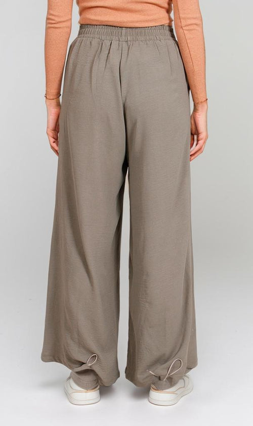 O204325-O204325 - Wide-Leg Relaxed Pants - Olive