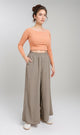 O204325-O204325 - Wide-Leg Relaxed Pants - Olive
