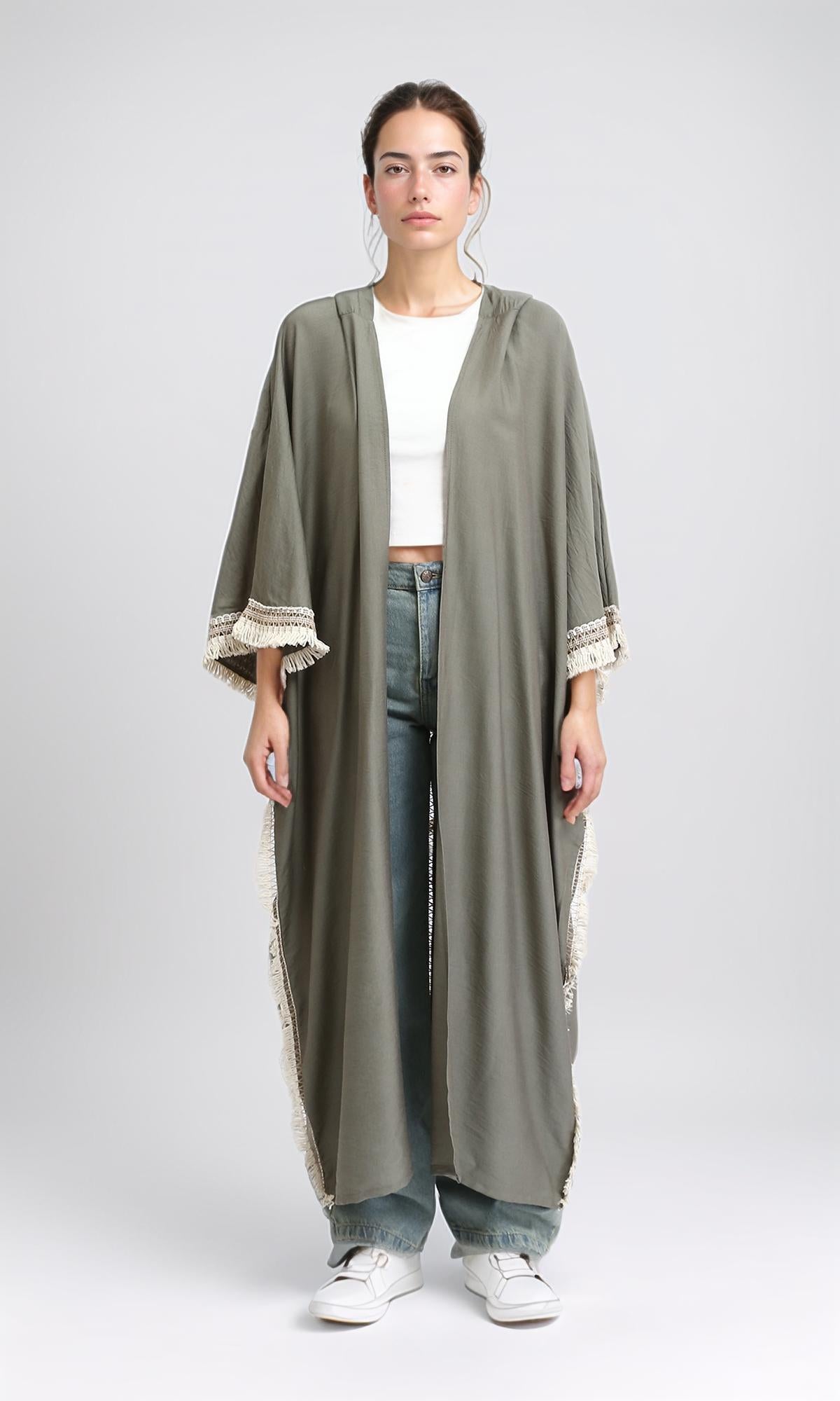 Linen Spanish Open Cardigan - Taupe