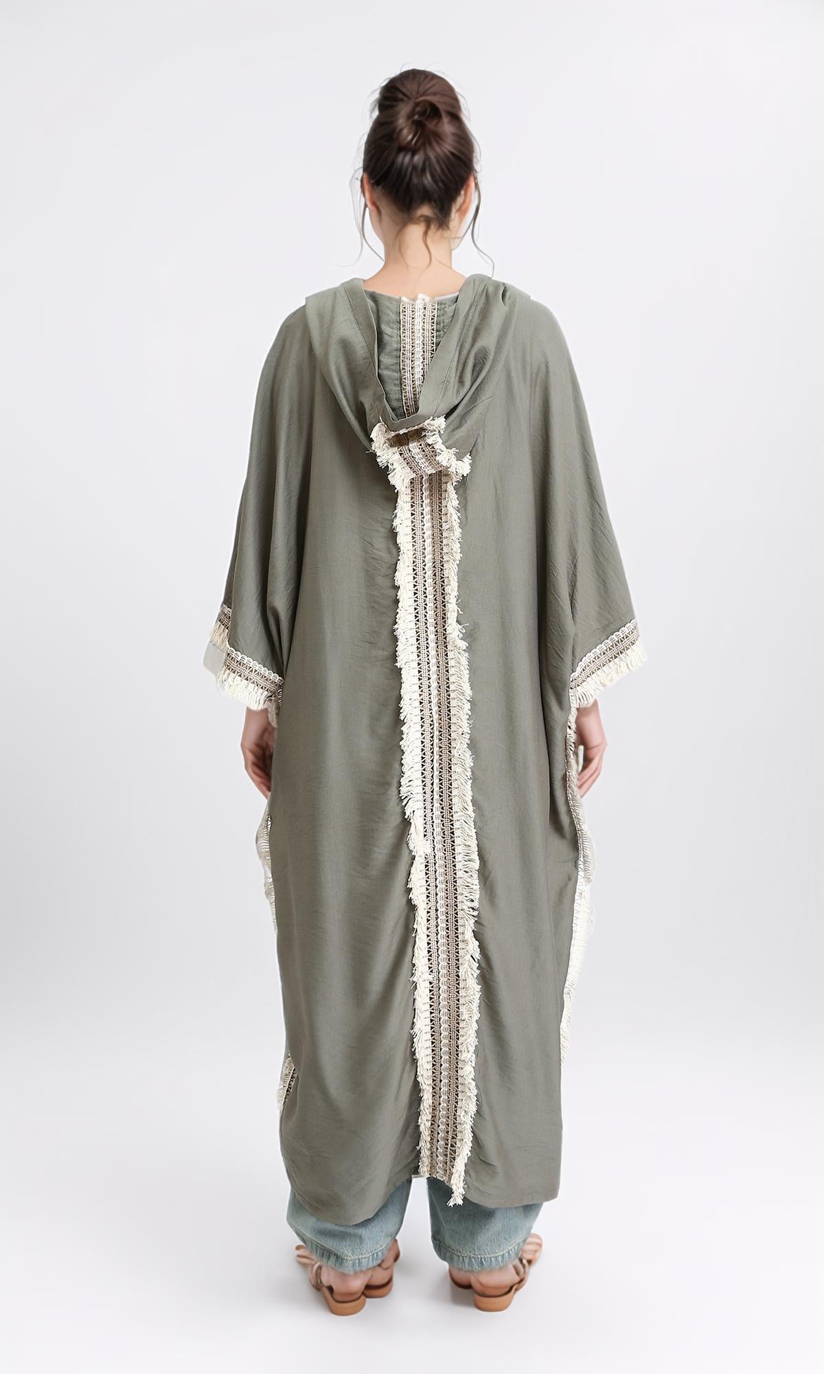 O204326 - Linen Spanish Open Cardigan - Taupe