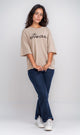 r204530 - Oversized Love Club Tee - Beige Chic