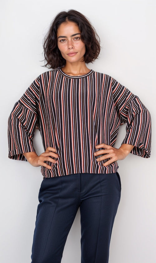 r205490 - Striped Lycra Top - Casual Elegance