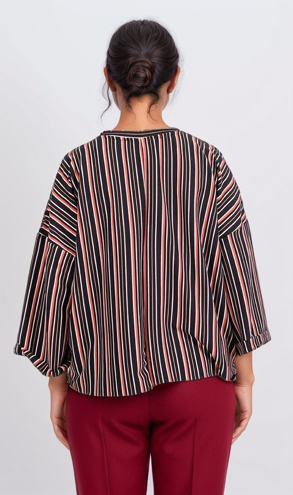 r205490 - Striped Lycra Top - Casual Elegance