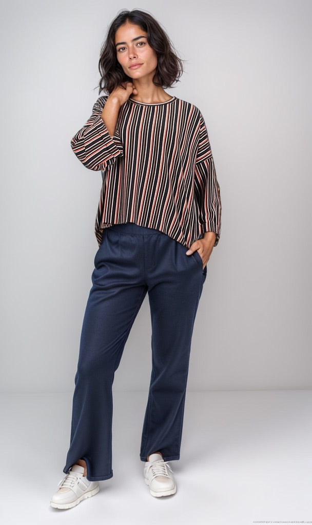 r205490 - Striped Lycra Top - Casual Elegance