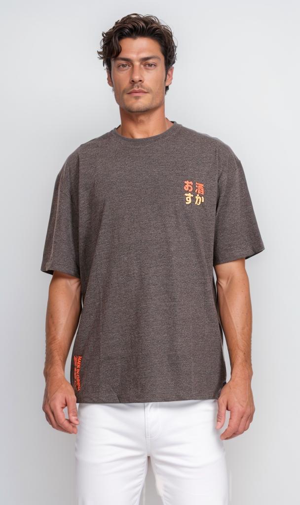 R204518 - Japanese Art Graphic T-Shirt – Charcoal Grey