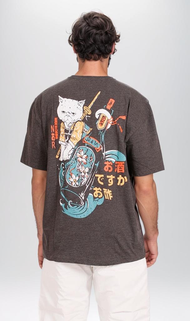 R204518 - Japanese Art Graphic T-Shirt – Charcoal Grey