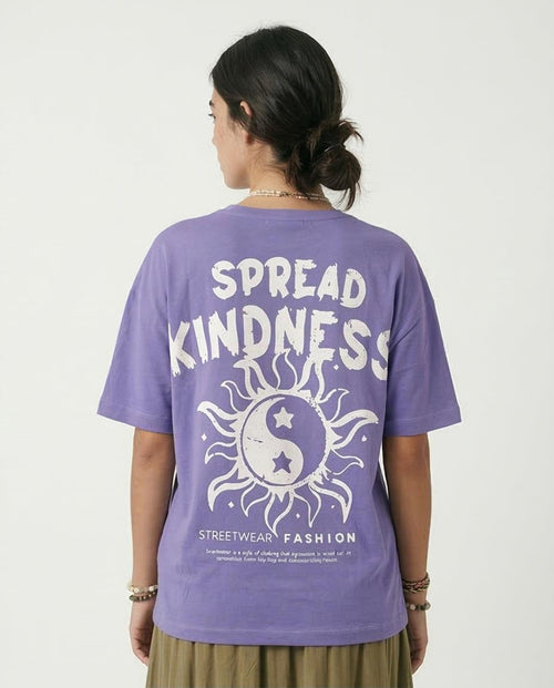 Ravin "Spread Kindness" Oversized Graphic T-Shirt – Purple - R204525