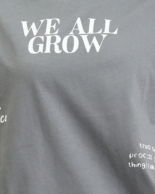 Ravin | "We All Grow" Oversized Graphic T-Shirt – Slate Grey - R204528