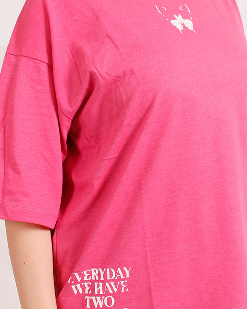 RAVIN Men’s Oversized "Evolve or Repeat" Graphic T-Shirt - Pink - R204531