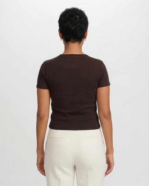 Ravin Women’s "Beauty in Simplicity" Graphic Baby Tee – Black - R204532