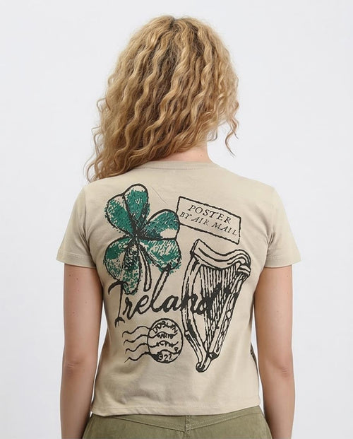 Ravin Vintage Postcard "Ireland" Graphic T-Shirt – Sand - R204534