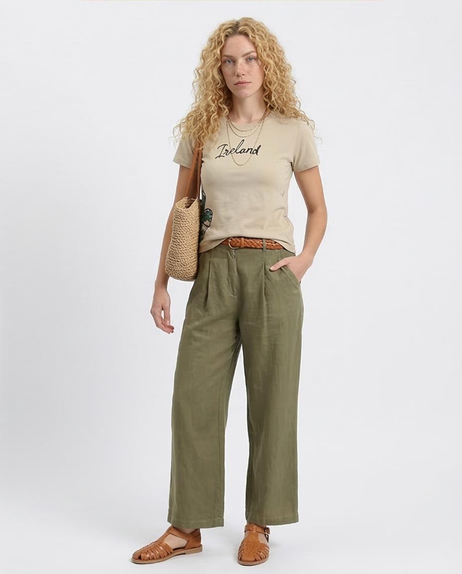 Ravin Vintage Postcard "Ireland" Graphic T-Shirt – Sand - R204534