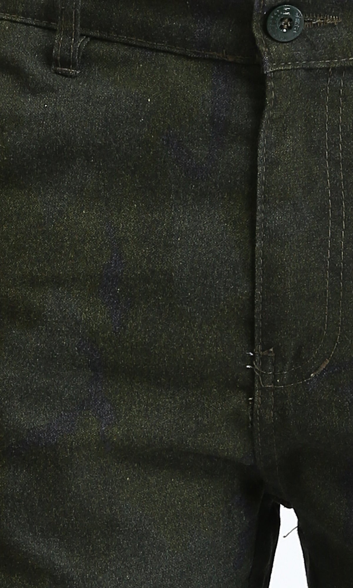 R204539 - Solid Cotton Casual Shorts - Dark Olive