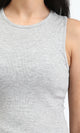 R204590 - Solid Sleeveless Cotton Racer Top - Heather Grey