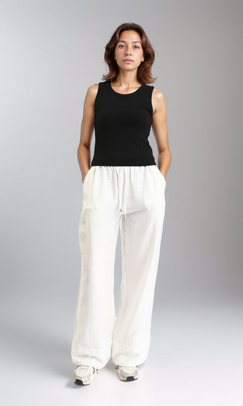 R204592 - Slip On Feminine Solid Tank Top - Black