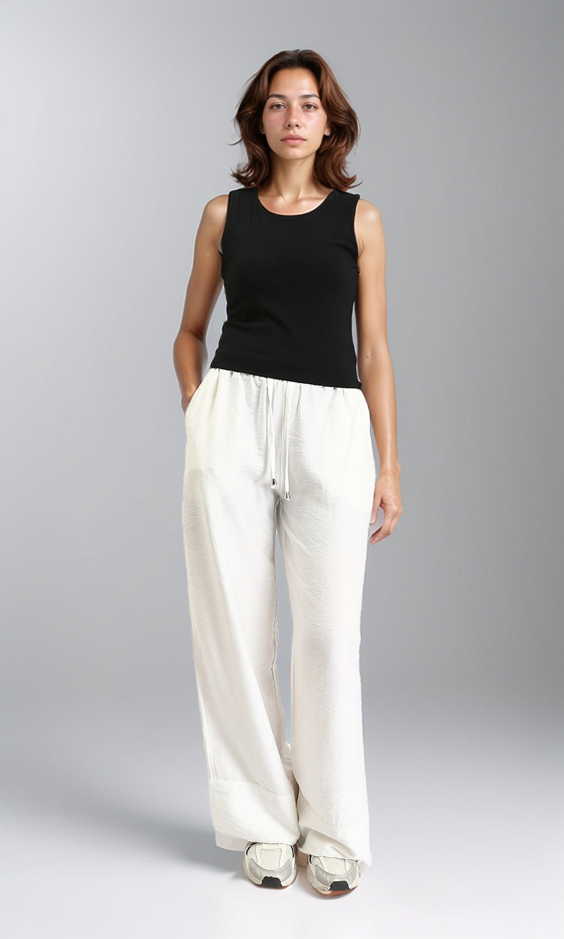 R204592 - Slip On Feminine Solid Tank Top - Black