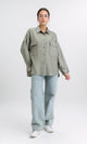 R204595 - Long Sleeves Shirt with Front Pockets - Dark Olive