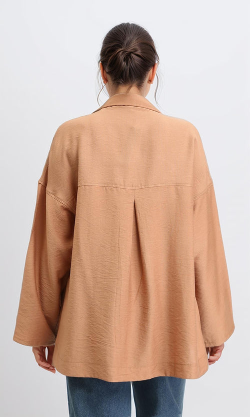 R204596 - Long Sleeves Shirt with Front Pockets - Copper