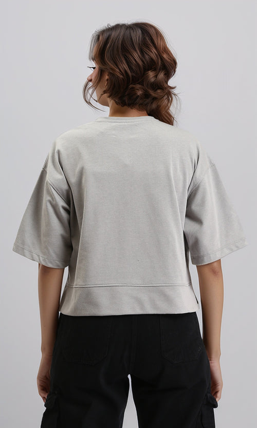 R204610 - Solid Tee with Drop Shoulders - Medium Grey