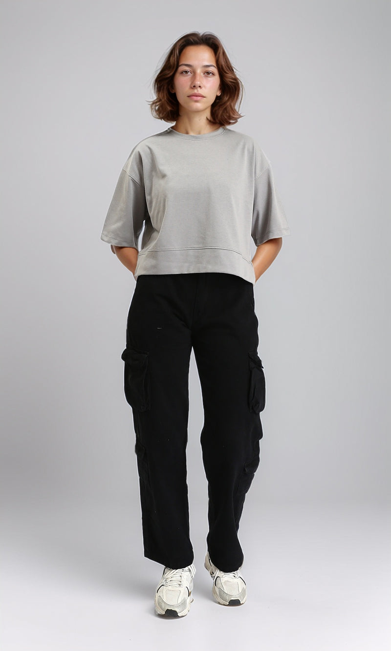 R204610 - Solid Tee with Drop Shoulders - Medium Grey