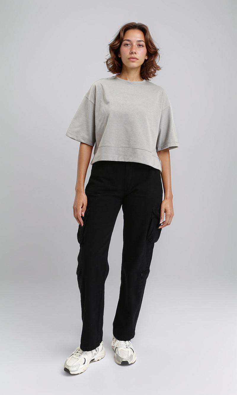 R204610 - Solid Tee with Drop Shoulders - Medium Grey