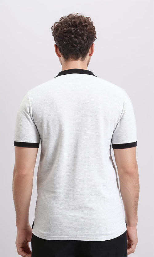 R204665 - Short Sleeves Regular Polo Shirt - Heather Light Grey