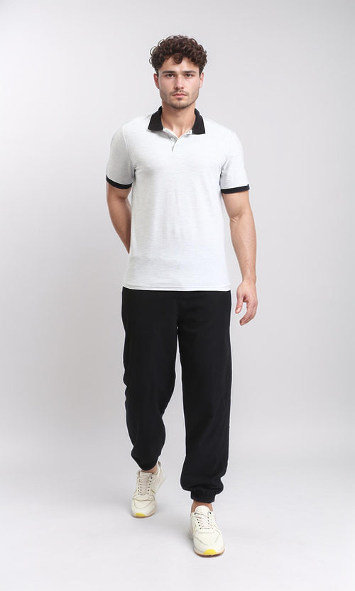 R204665 - Short Sleeves Regular Polo Shirt - Heather Light Grey