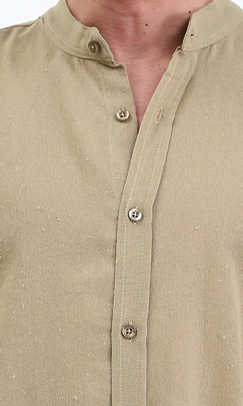 R204675 - Solid Long Sleeves Rayon Shirt - Yellowish Green