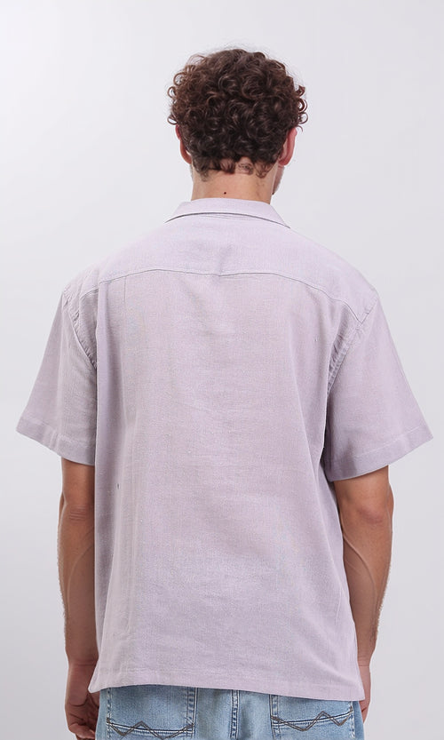 R204684 - Lightweight Solid Short Sleeves Shirt - Light Purple