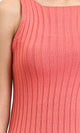 R204686 - Feminine Ribbed Slip On Bodycon Dress - Coral