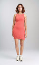 R204686 - Feminine Ribbed Slip On Bodycon Dress - Coral