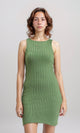 R204688 - Feminine Ribbed Slip On Bodycon Dress - Light Green