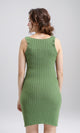 R204688 - Feminine Ribbed Slip On Bodycon Dress - Light Green