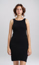 R204689 - Feminine Ribbed Slip On Bodycon Dress - Black