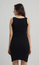 R204689 - Feminine Ribbed Slip On Bodycon Dress - Black
