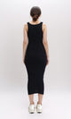 R204690 - Sleeveless Slip On Ribbed Midi Dress - Black