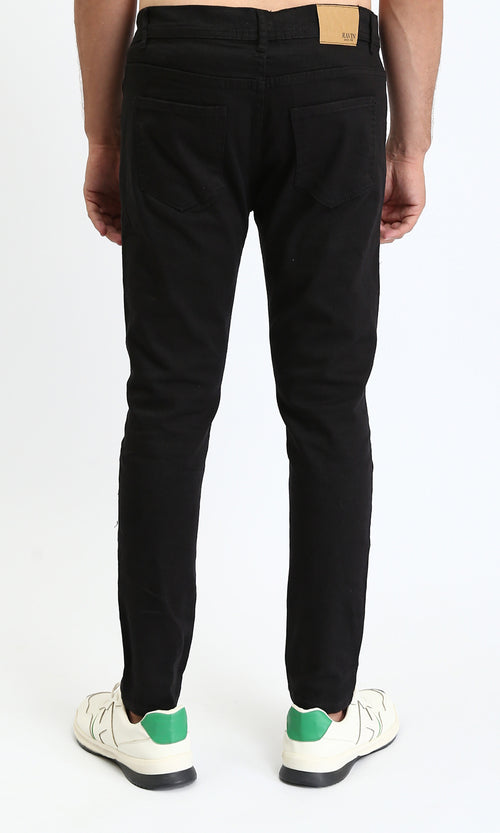 R204818 - Skinny Fit Casual Solid Jeans - Black