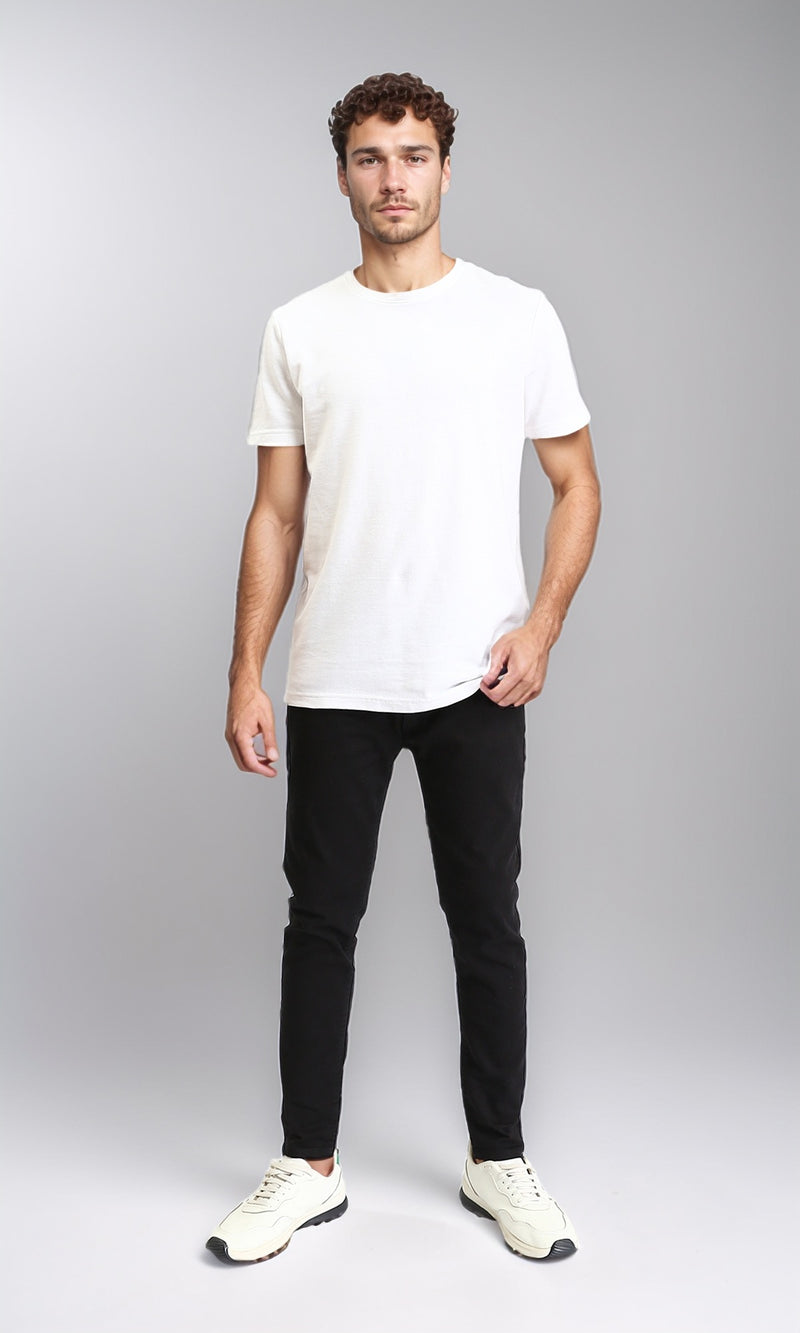 R204818 - Skinny Fit Casual Solid Jeans - Black