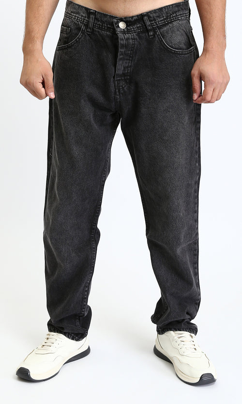 R204821 - Straight Leg Jeans with Front Wash - Black