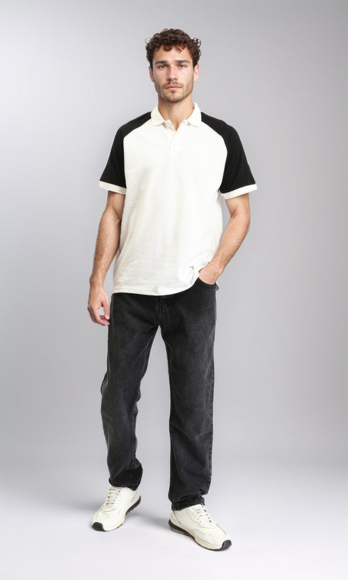 R204821 - Straight Leg Jeans with Front Wash - Black