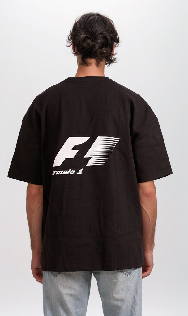 Racing Confidential Graphic Crew-Neck T-Shirt - Black - R204827