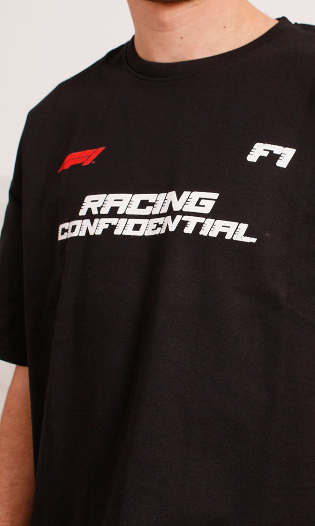 Racing Confidential Graphic Crew-Neck T-Shirt - Black - R204827