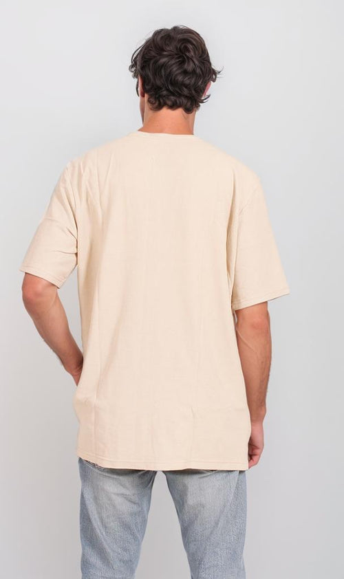 R204829 - Minimalist Beige Oversized T-Shirt