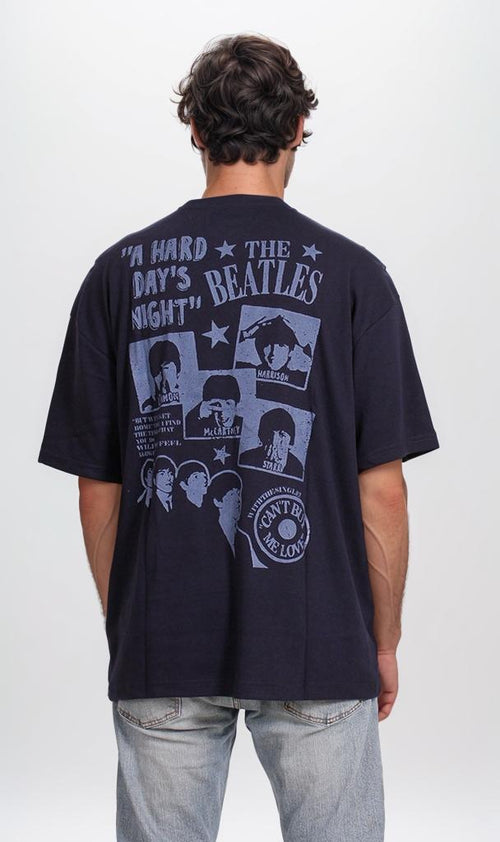 R204831 - Beatles Graphic Oversized T-Shirt – Navy Blue