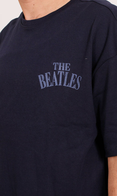 R204831 - Beatles Graphic Oversized T-Shirt – Navy Blue