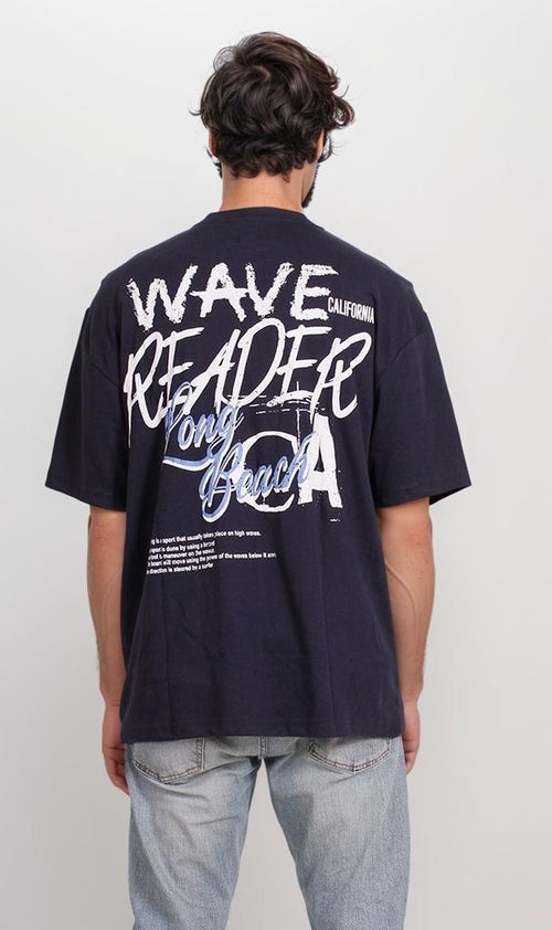 R204832 - Wave Reader Graphic T-Shirt – Navy Blue