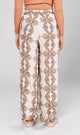 R204835-R204835 - Printed Wide-Leg Pants - Beige & Brown